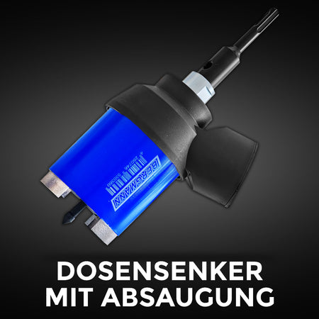 dosensenker mit absaugung, dosensenker 68mm absaugung, dosensenker 82mm absaugung