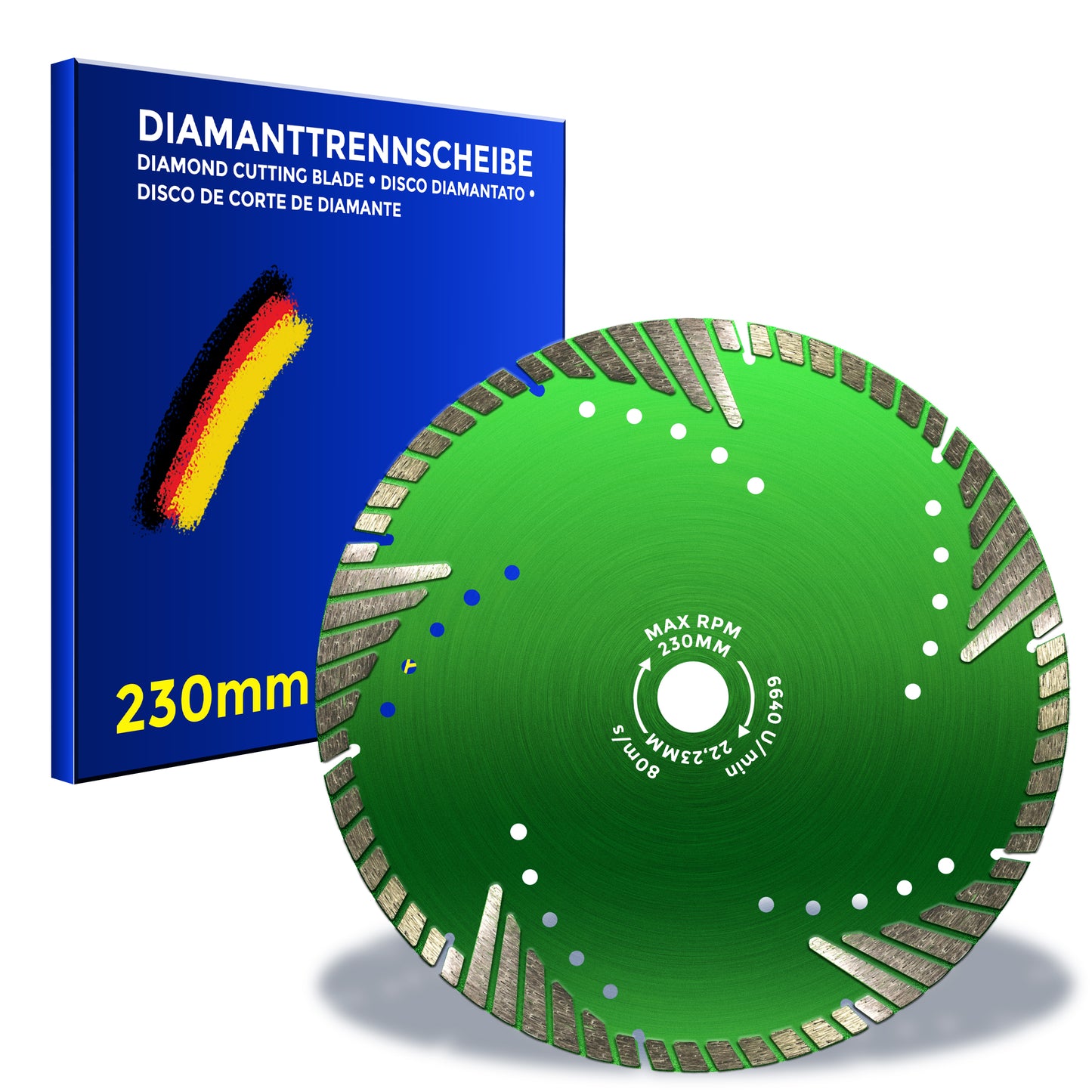 Disque à tronçonner diamanté professionnel ø 125mm pour béton | Disque diamant Shocker pour béton et pierre de granit | Disque à tronçonner pour meuleuse d'angle, disque granit, disque béton, disque pierre