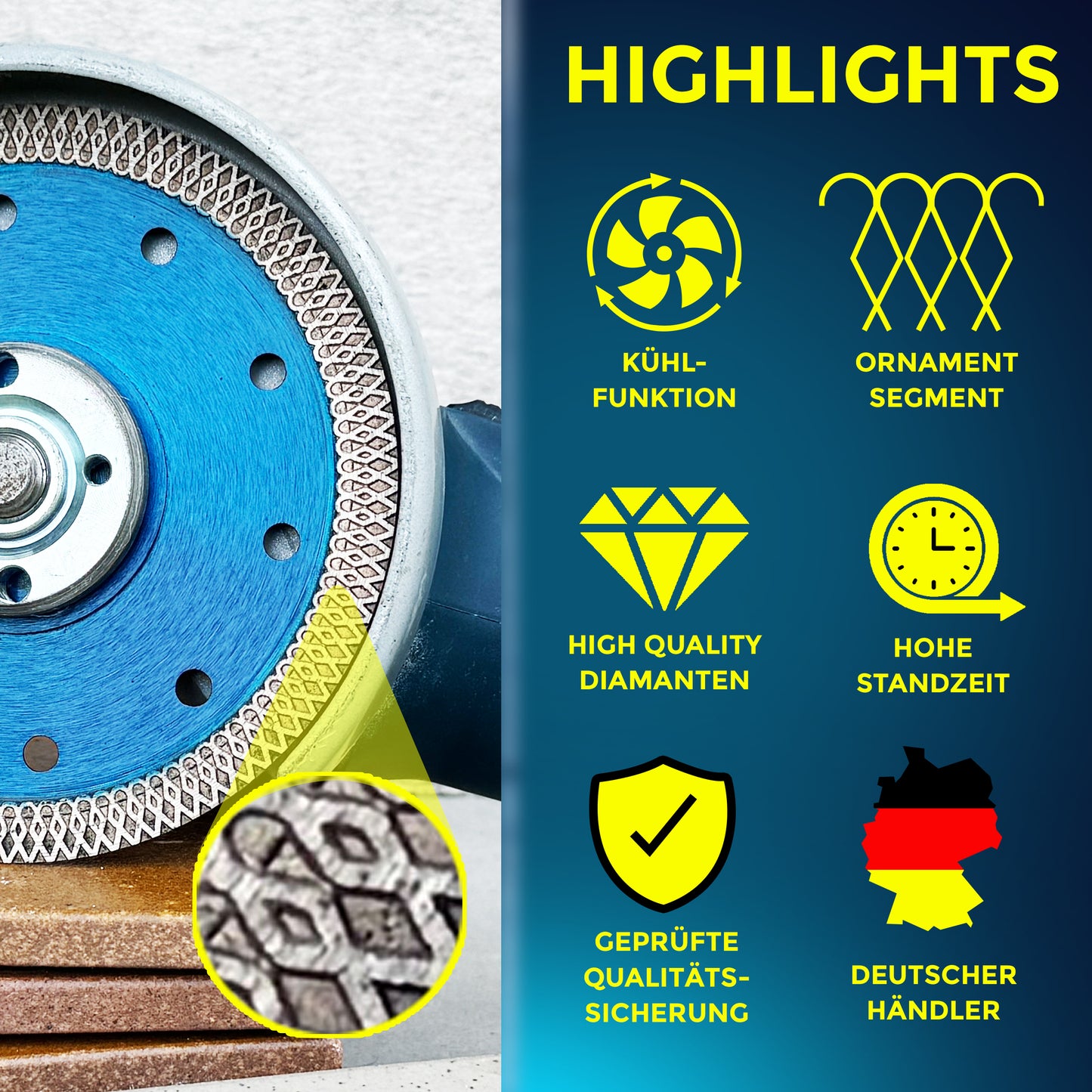 Disque à tronçonner diamanté X-Fine 180 mm pour carrelage | Disque à carrelage Disque diamant 180 mm Disque à tronçonner 180 pour grès fin