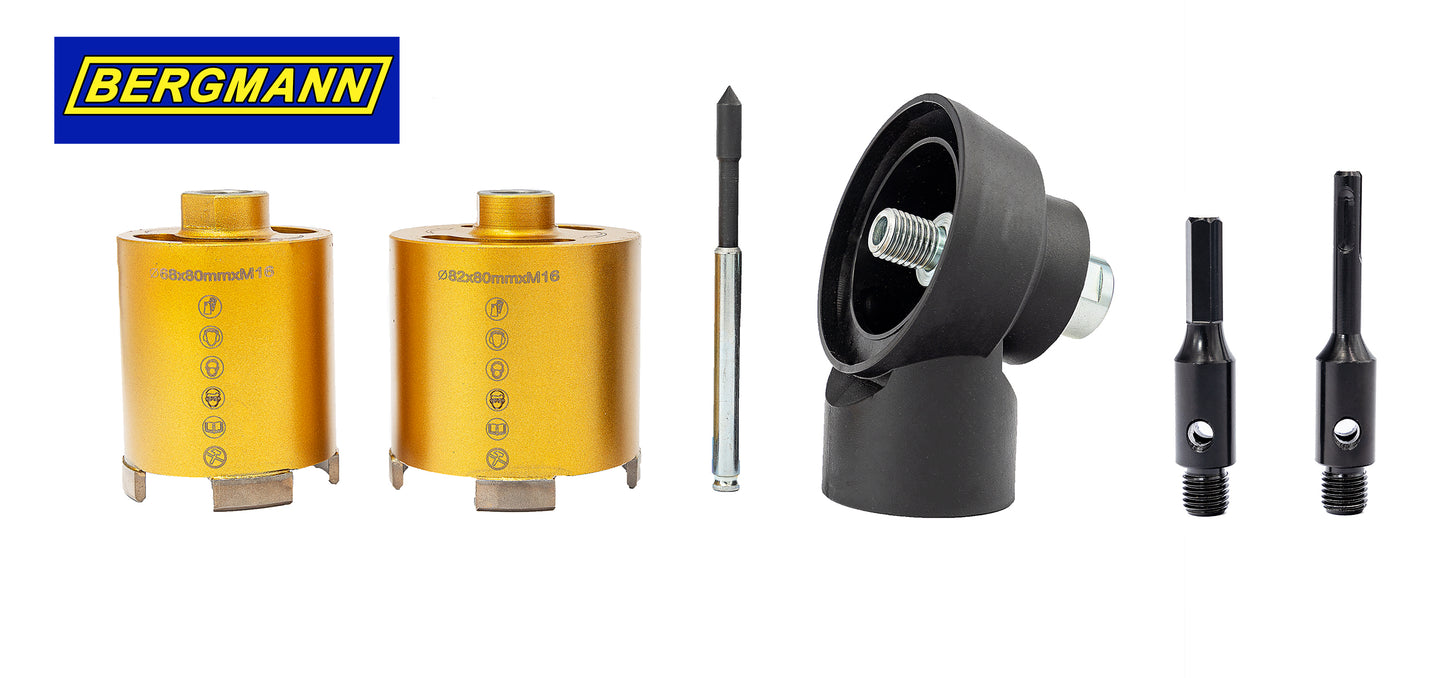 BERGMANN® combinatieblikverzinkset met centreerpuntadapter voor daksegmentafzuigkap