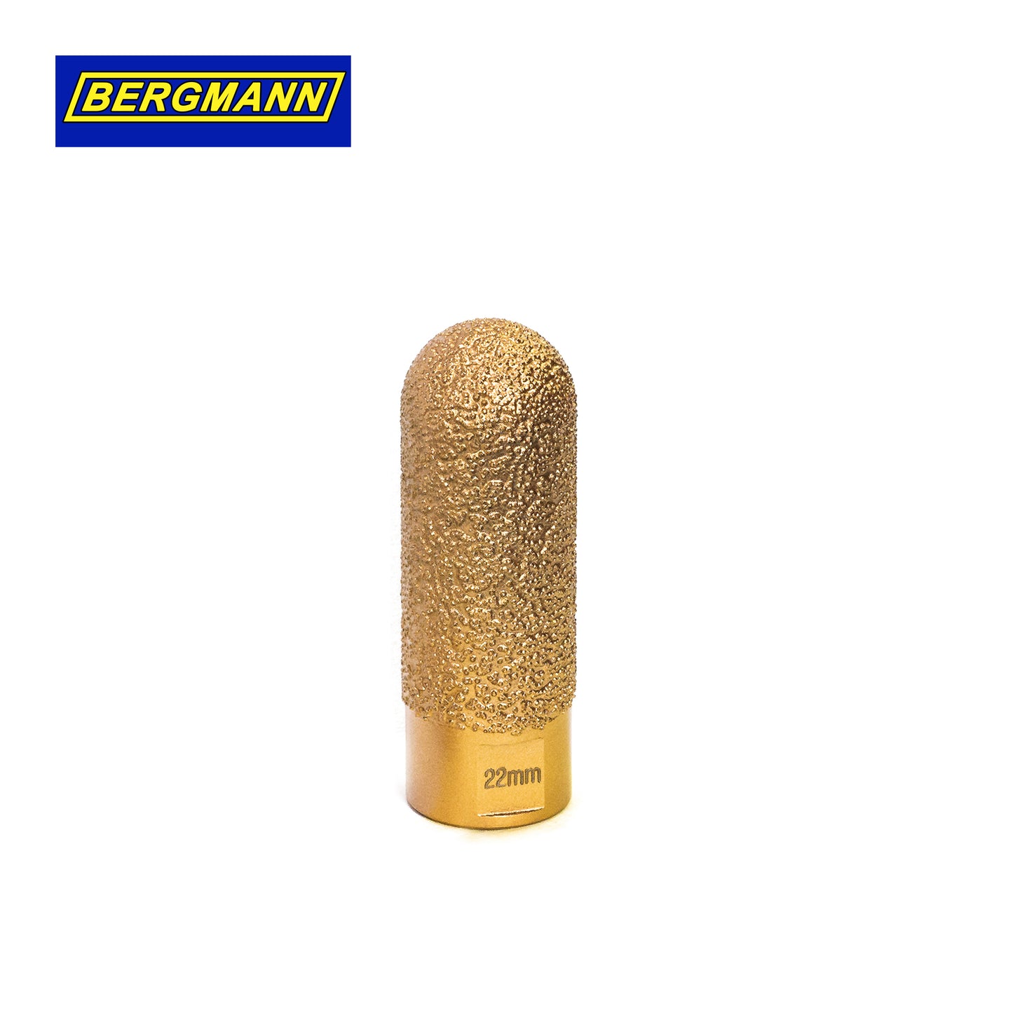 Fraise diamantée professionnelle BERGMANN® Ø 22mm/M14 avec revêtement diamanté sous vide pour le meulage, le fraisage, le façonnage