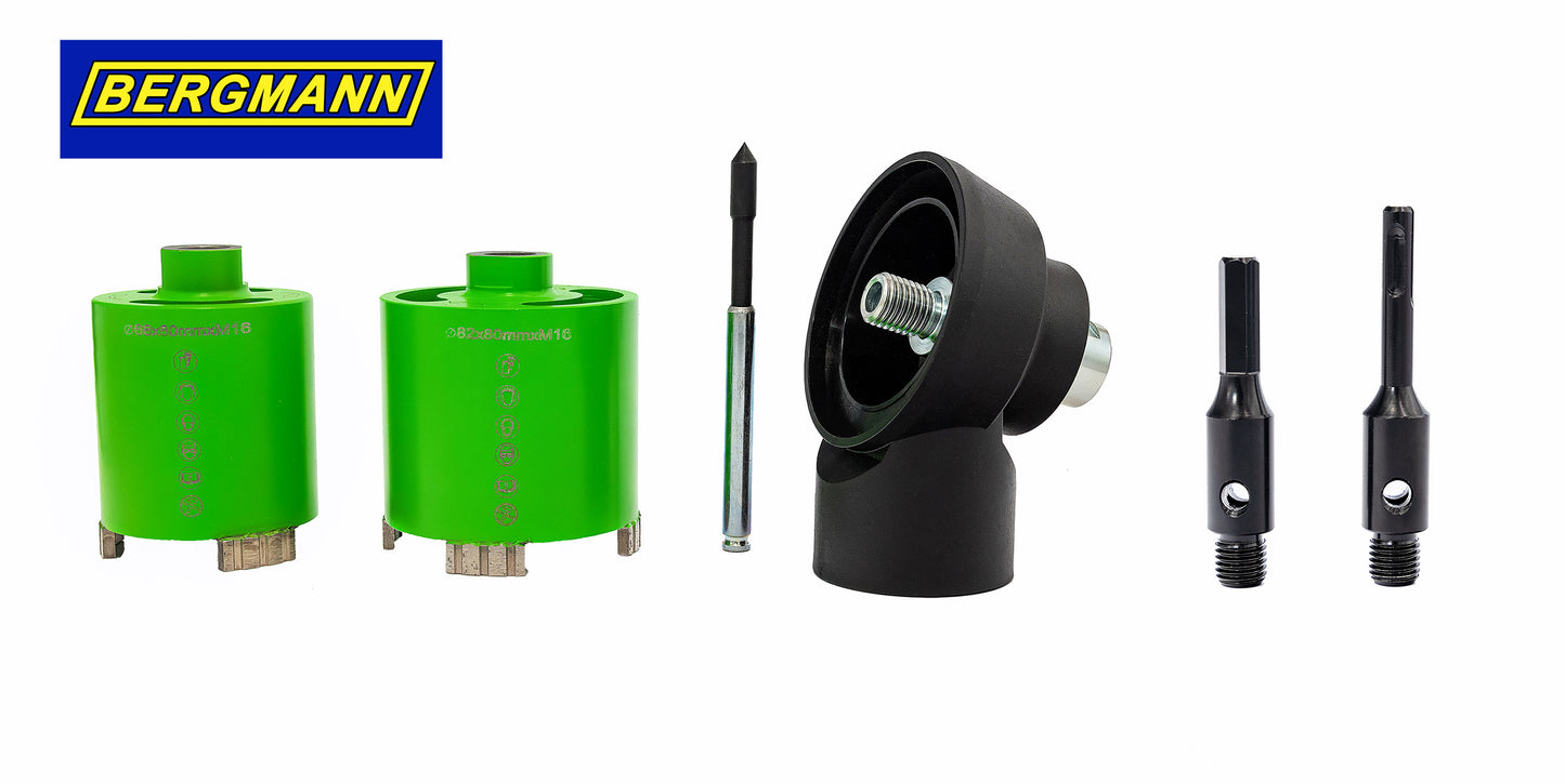 Ensemble de fraises à canettes combinées BERGMANN® avec adaptateur de pointe de centrage de hotte d'aspiration à segment turbo