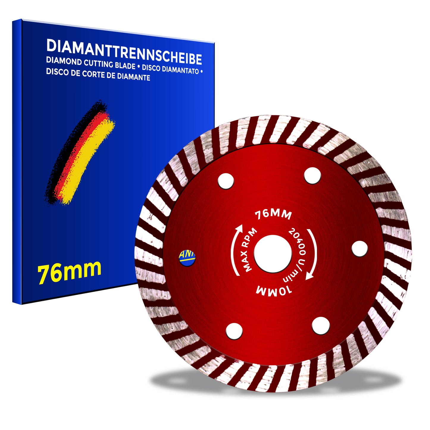 Diamanttrennscheibe 76mm für Stahlbeton | Trennscheibe für Stahlbeton, Diamantscheibe für Mini Winkelschleifer Stahlbeton