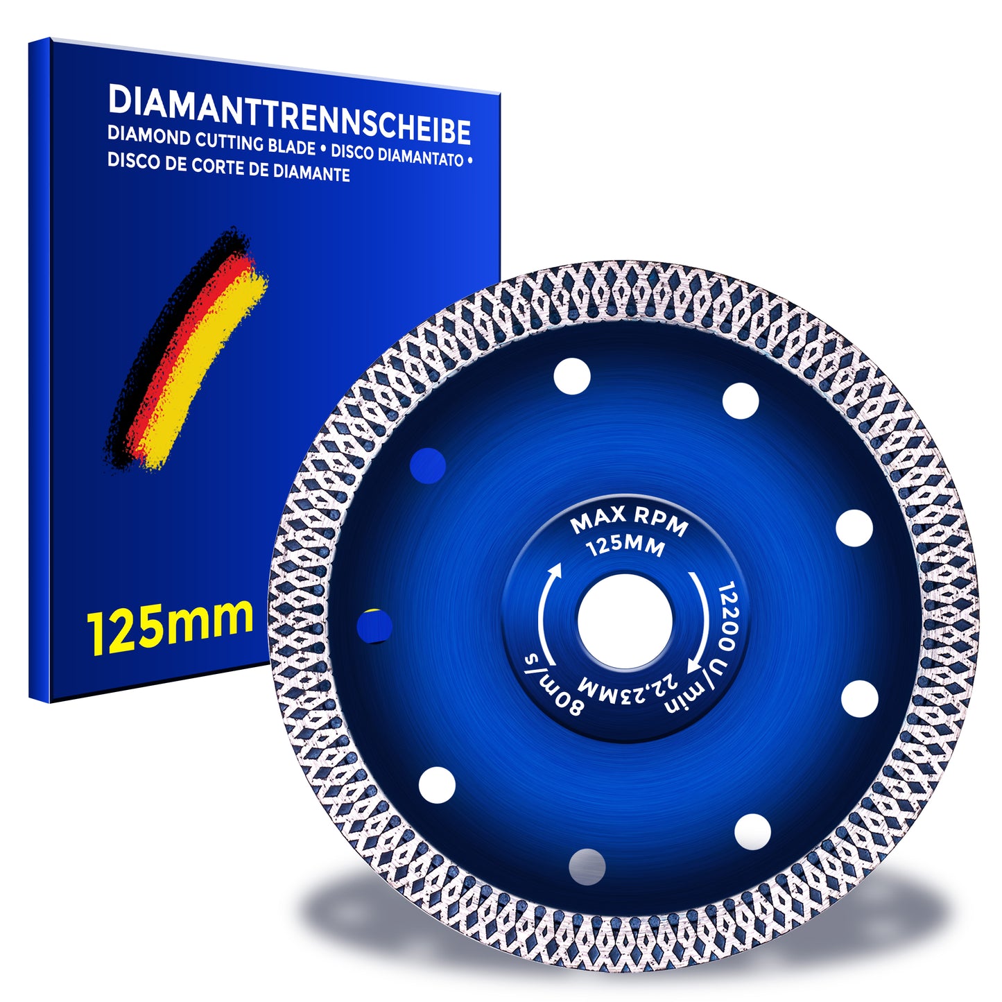 diamanttrennscheibe fliesen, diamantscheibe 125mm für fliesen, trennscheibe feinsteinzeug