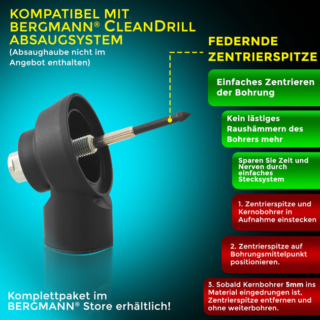 Zentrierbohrer für Dosensenker 130mm | Zentrierspitze für Dosenbohrer