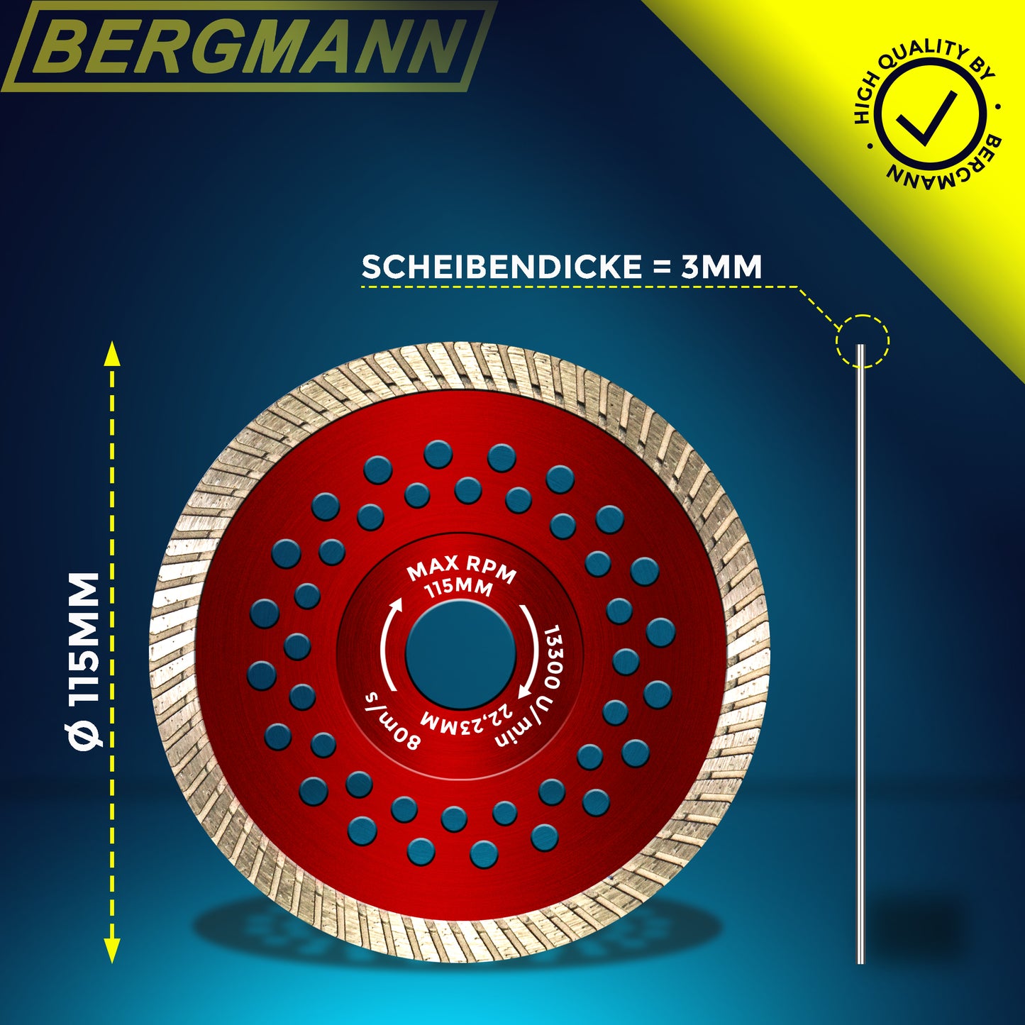 Diamanttrennscheibe 115mm für Stahlbeton | Trennscheibe für Stahlbeton, Diamantscheibe Stahlbeton