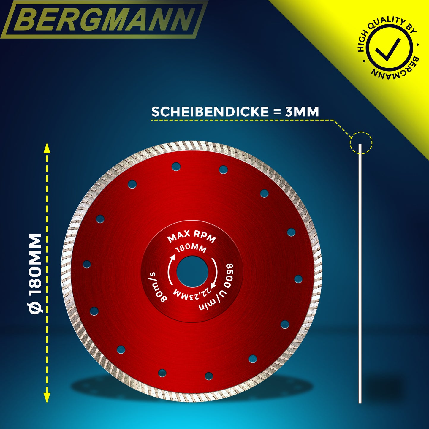 Diamanttrennscheibe 180mm für Stahlbeton | Trennscheibe für Stahlbeton, Diamantscheibe Stahlbeton