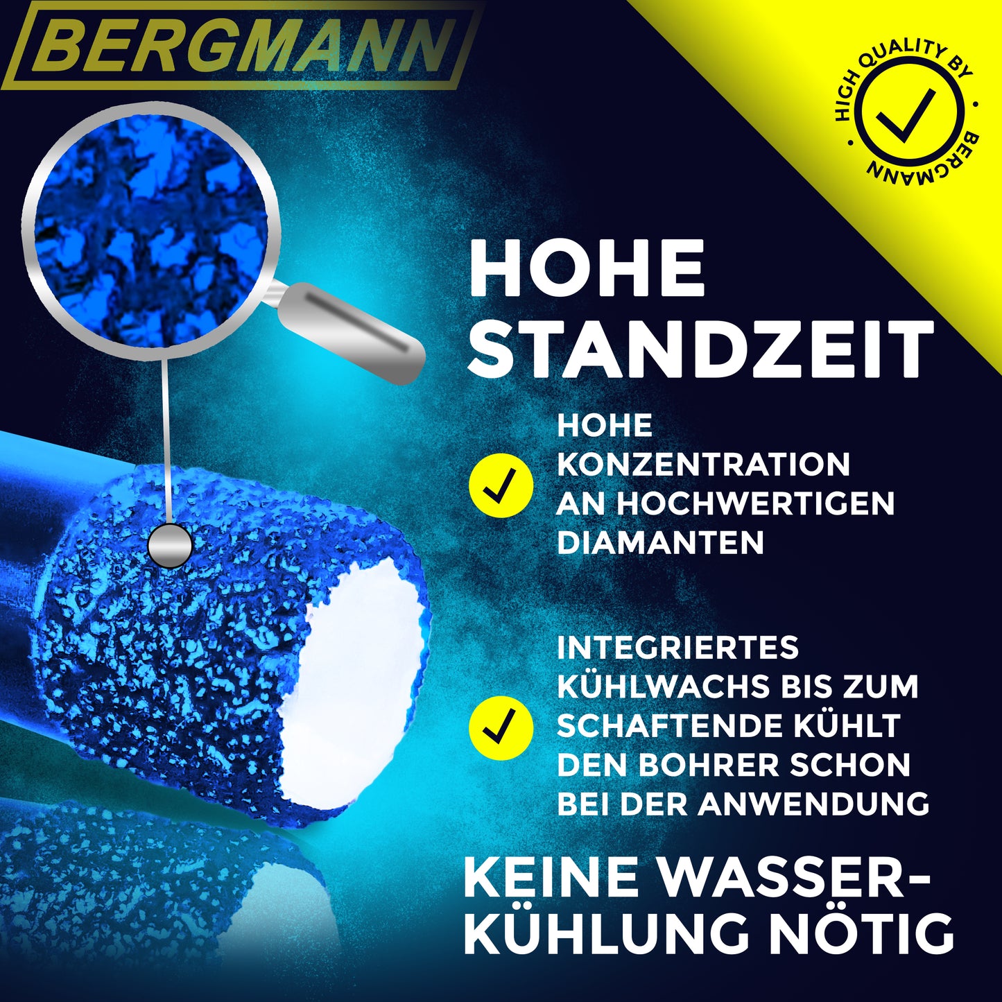 Diamant Fliesenbohrer 5mm | Diamantbohrer 5mm für Winkelschleifer M14 zum Bohren von Fliesen, Feinsetinzeug, Granit uvm.