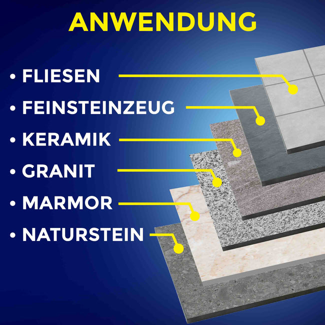 Profi Fliesenbohrer 6mm für Akkuschrauber -  Diamant Fliesenbohrer 6mm Sechskant - Diamantbohrer 6mm für Akkuschrauber - Granitbohrer - Feinsteinzeugbohrer